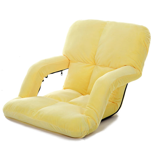 A3 Creative Lazy Sofa with Armrests Foldable Single Backrest Recliner, 92x58x12cm (Yellow), 92x58x12cm (Rose Red), 92x58x12cm (Red), 92x58x12cm (Blue), 92x58x12cm (Khaki), 92x58x12cm (Coffee), 92x58x12cm  (Black)