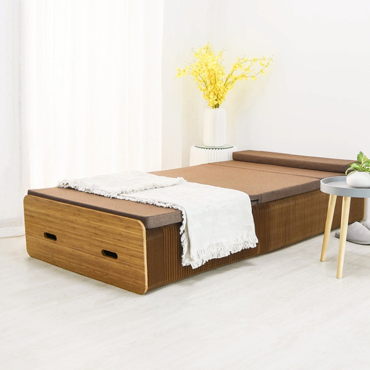 Creative Folding Single Bed, Size: Width: 200x70cm, Size: Width: 200x70cm(Brown)