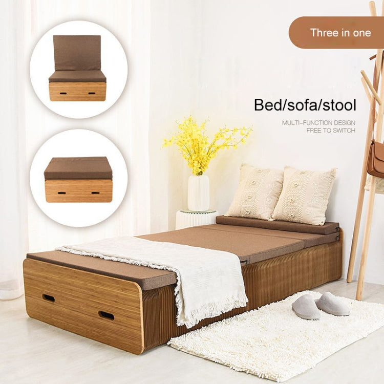 Creative Folding Single Bed, Size: Width: 200x70cm, Size: Width: 200x70cm(Brown)