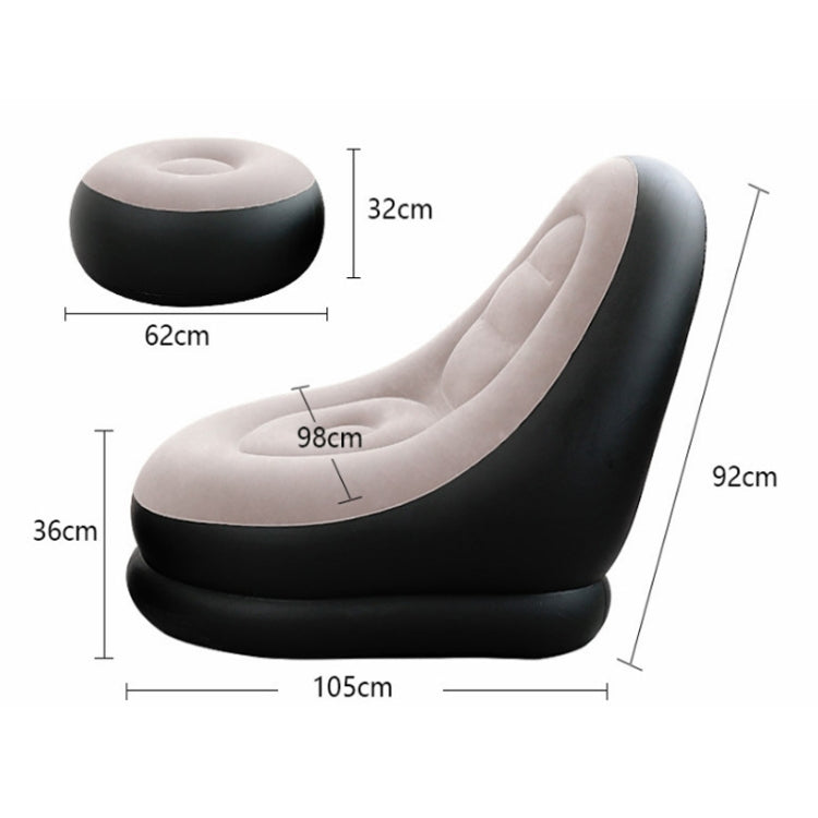 Lunch Break Inflatable Lazy Sofa, Bottom Color Random Delivery, Style:, Sofa+Pedal, Single Sofa