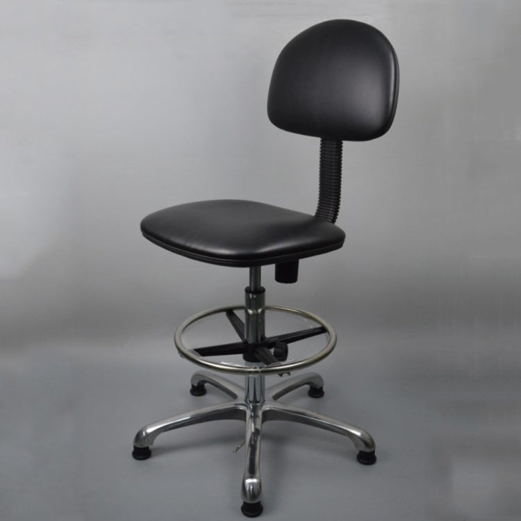 Anti-static Chair Liftable Adjustable Stool PU Leather Backrest Chair With Footrest,Spec:, Fixed Foot Cup 600-800mm, Mobile Wheel 620-820mm