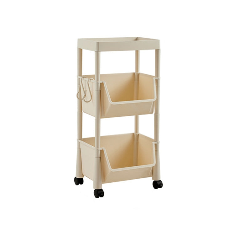 Household Movable Floor-Standing Trolley Bookcase Multifunctional Kitchen Bedroom Shelf With Wheels, 2 Layer With Lid, 2 Layer Without Lid, 3 Layer With Lid, 3 Layer Without Lid, 4 Layer With Lid, 4 Layer Without Lid