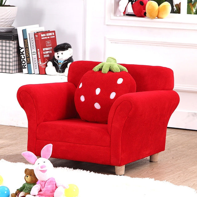 Fashion Children Sofa Cute Cartoon Cloth Art Strawberry Princess Sofa